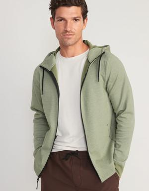 Dynamic Fleece Hidden-Pocket Zip-Front Hoodie for Men brown