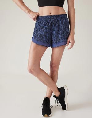 Mesh Racer Run Mid Rise 4 Short blue