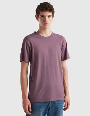 purple t-shirt in slub cotton