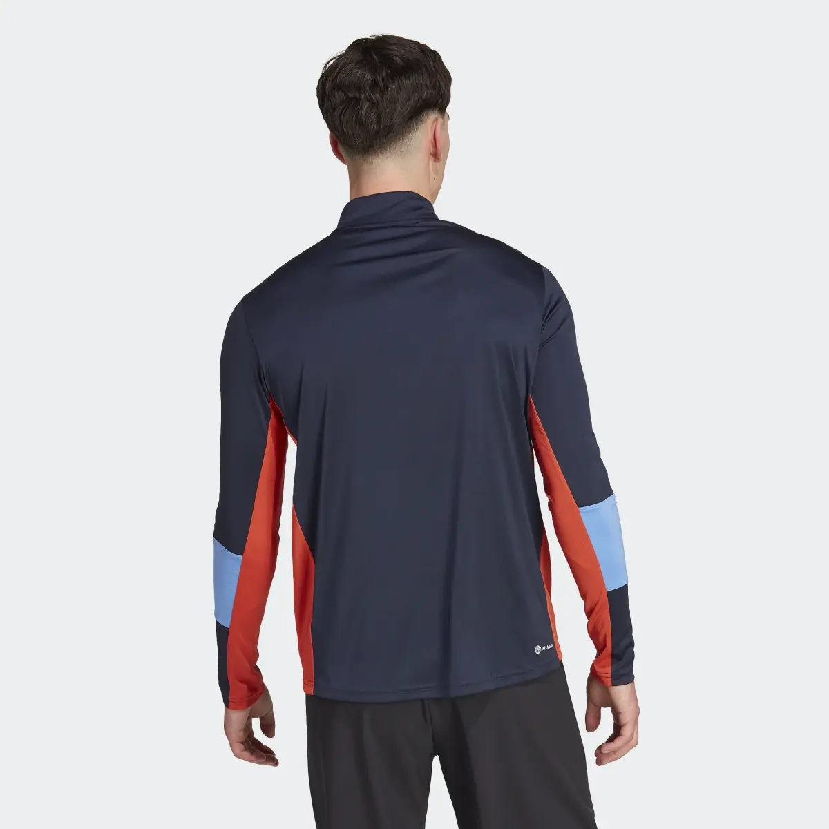 Adidas T-shirt de training à manches longues et zip 1/4 Colorblock. 3