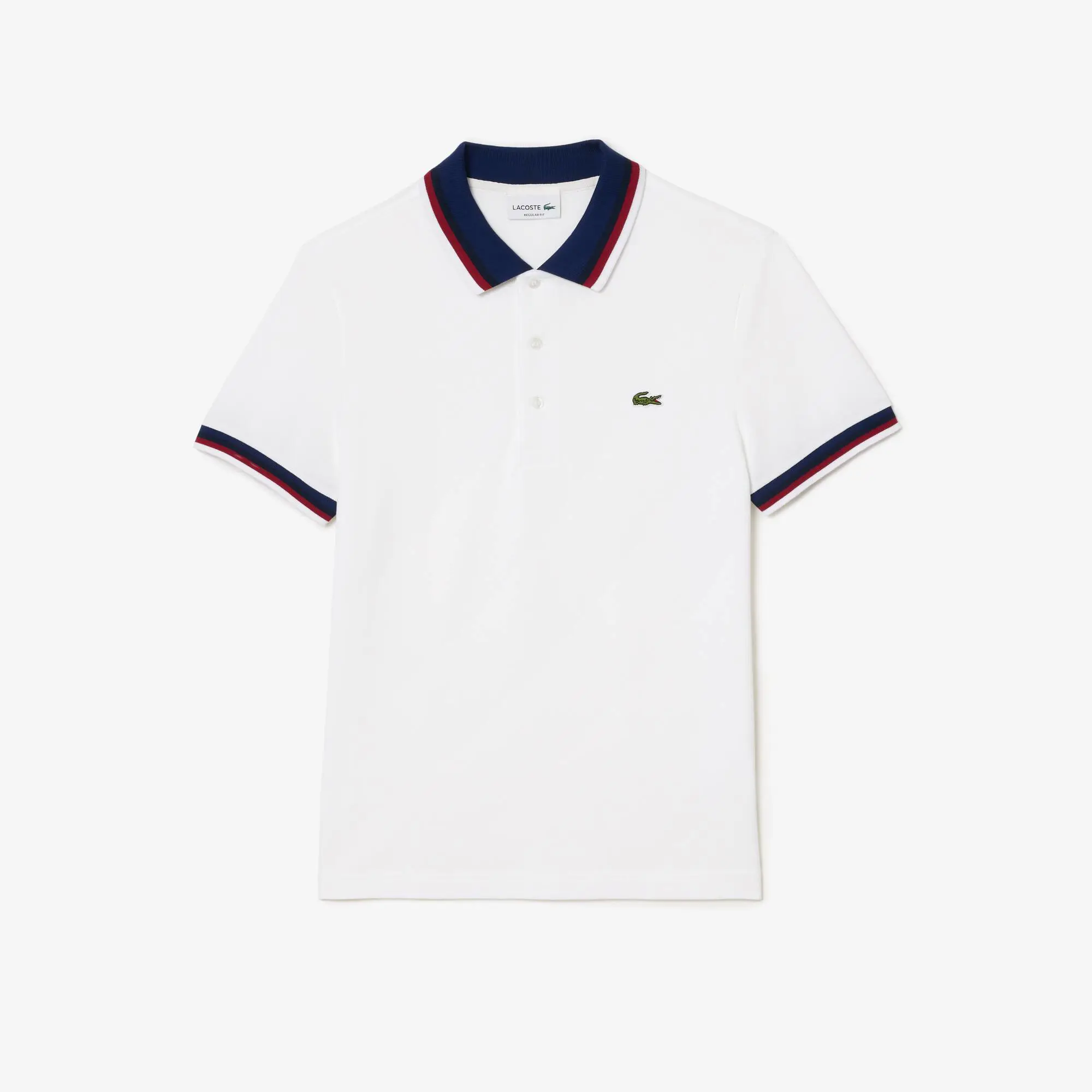 Lacoste Polo regular fit in piqué di cotone stretch con colletto a contrasto. 2