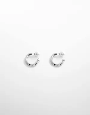 Pearl-detail hoop earrings