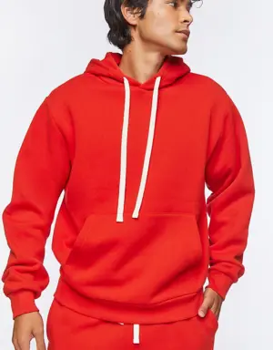 Forever 21 Basic Drawstring Hoodie Red