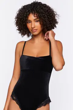 Forever 21 velvet store bodysuit