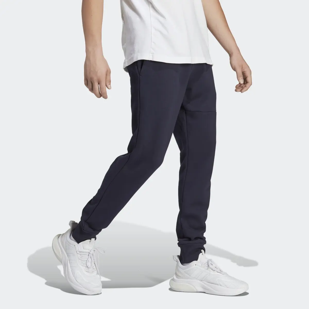 Adidas Essentials French Terry Tapered Cuff Logo Pants. 3