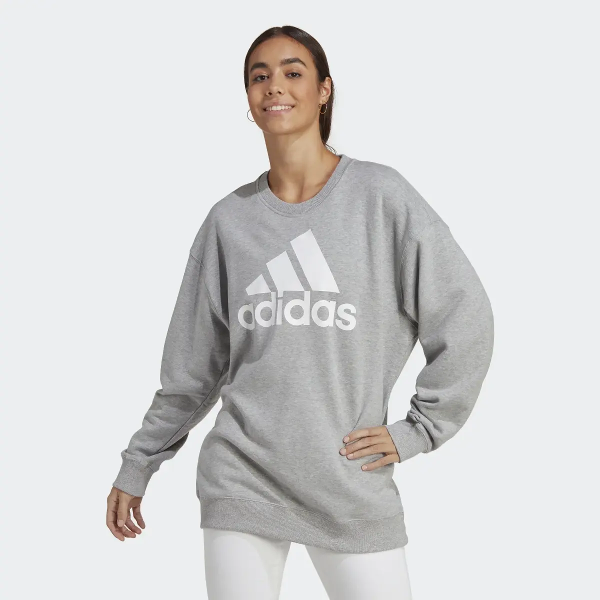 Adidas Sudadera Essentials Logo Extra Grande Tela French Terry Ajuste Holgado. 2