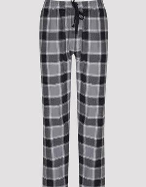 Siyah-Gri Kareli Pantolon Pijama Takımı