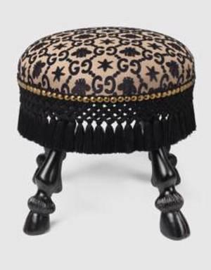 GG bee and star jacquard stool