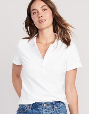 Old Navy Uniform Pique Polo Shirt for Women white