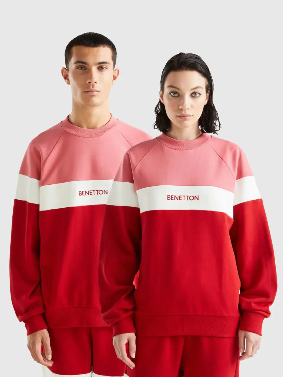 Benetton pink and red sweatshirt. 1