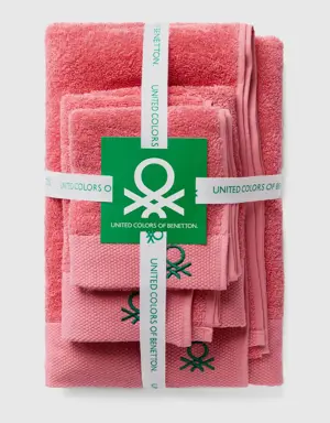 pink towel set in 100% cotton