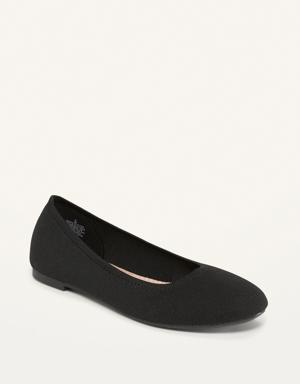Knit Almond-Toe Ballet Flats black