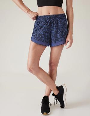 Athleta Mesh Racer Run Short 4&#34 blue