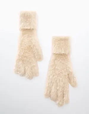 Fur-effect gloves