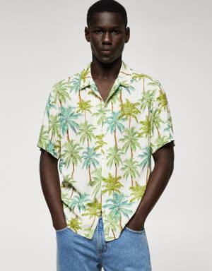 Dökümlü Hawaiian gömlek
