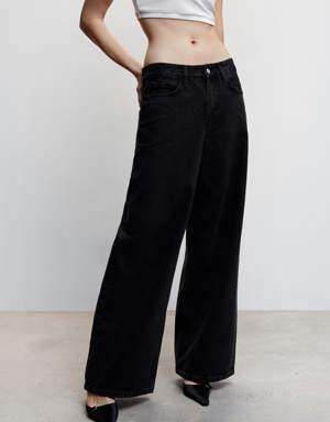 Low-rise oversized super wideleg jeans