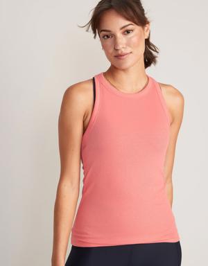 Old Navy UltraLite Racerback Rib-Knit Performance Tank for Women silver