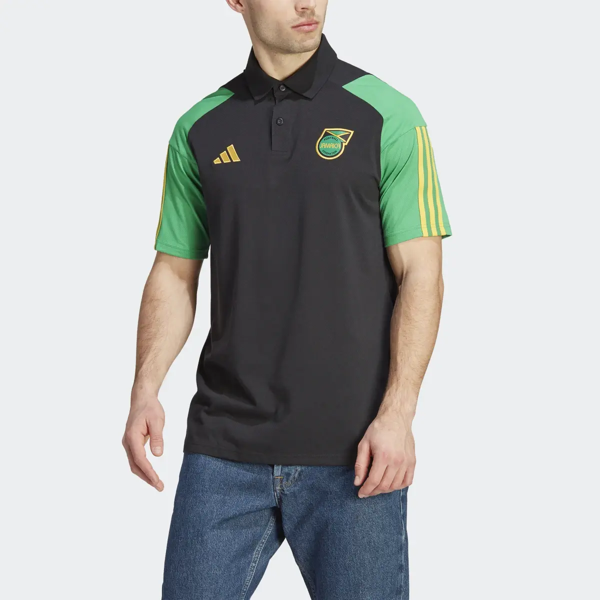 Adidas Playera Polo de Algodón Tiro 23 Jamaica. 1