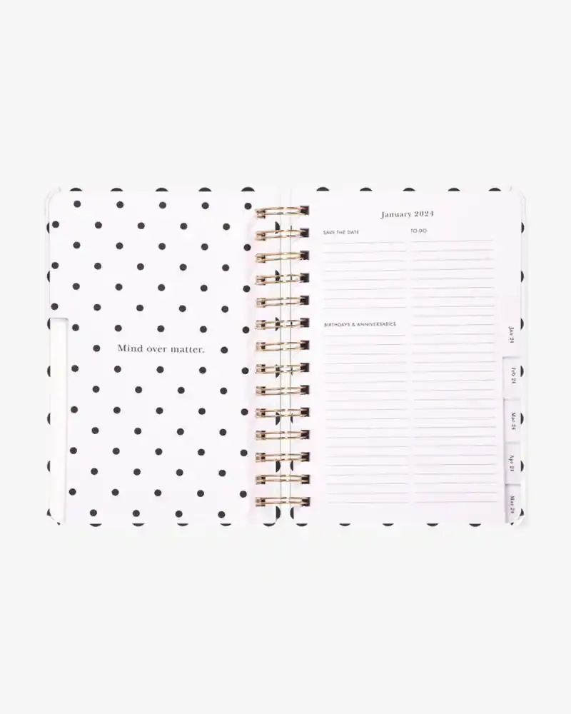 Kate Spade Polka Dot Cream 2024 12-Month Medium Planner. 2