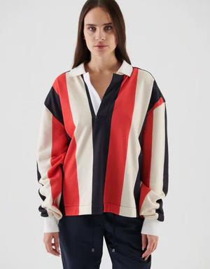 Colorful Striped Women's Sweatshirt