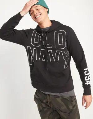 Logo-Graphic Pullover Hoodie for Men black