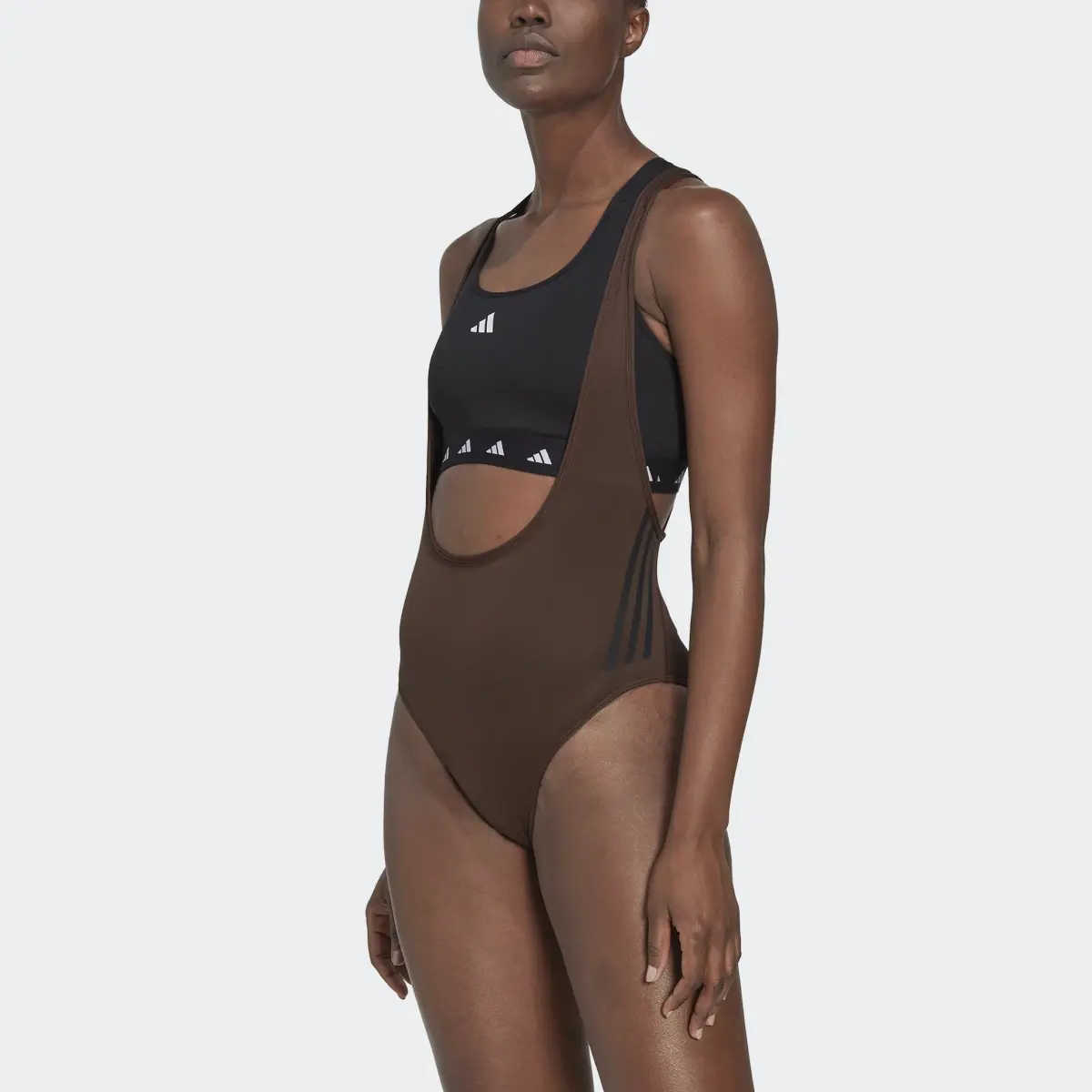 Adidas TrainIcons 3-Stripes Leotard. 1