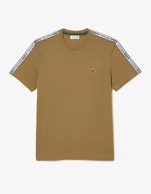 T-shirt da uomo regular fit a righe con logo Lacoste