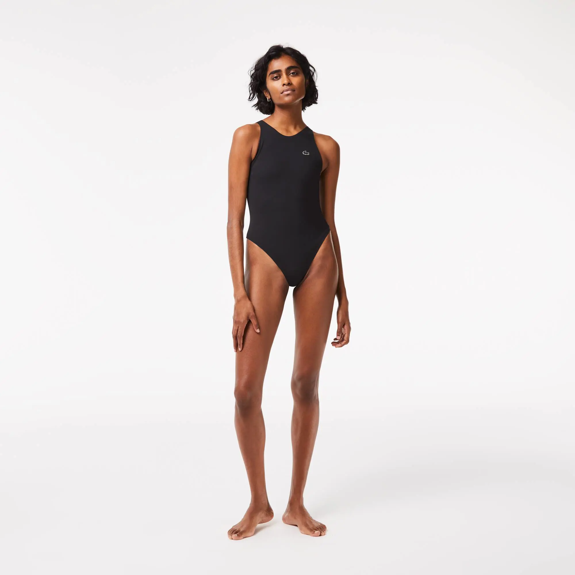 Lacoste Women’s One-Piece Recycled Polyamide Swimsuit. 1
