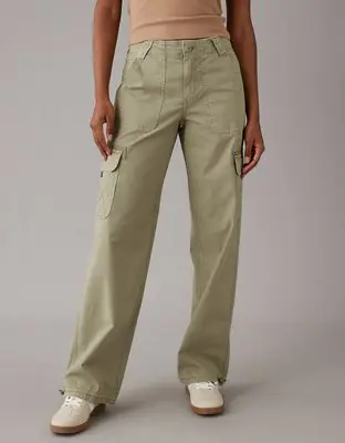 American Eagle Snappy Stretch High-Waisted Baggy Cargo Jogger. 1