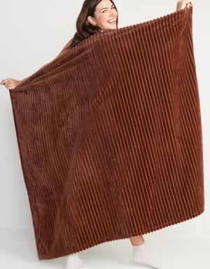 Old Navy Plush Textured-Rib Blanket for the Family brown