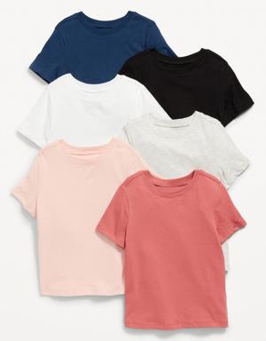 Unisex Crew-Neck T-Shirt 6-Pack for Toddler multi