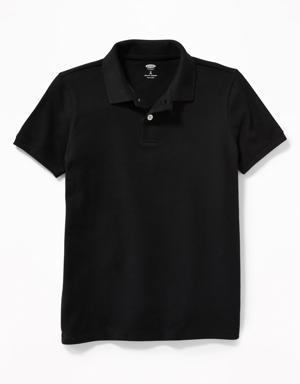 School Uniform Pique Polo Shirt for Boys black