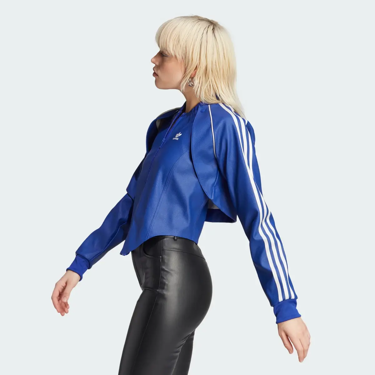 Adidas Faux Leather SST Versatile Track Jacket. 3