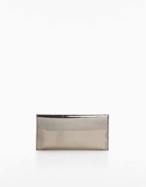 Metallic wallet with flap