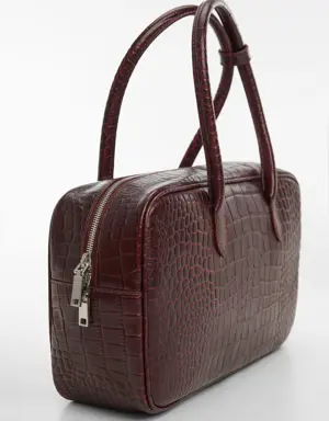 Rectangular leather handbag