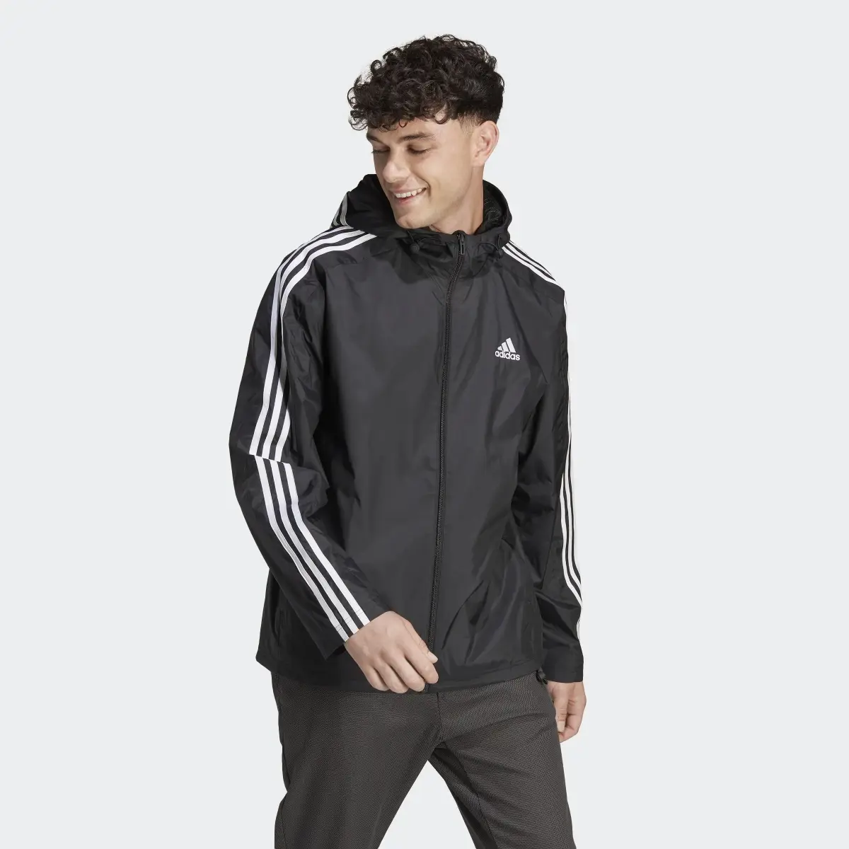 Adidas Essentials 3-Stripes Woven Windbreaker. 2