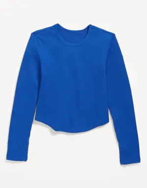 UltraLite Long-Sleeve Rib-Knit T-Shirt for Girls blue