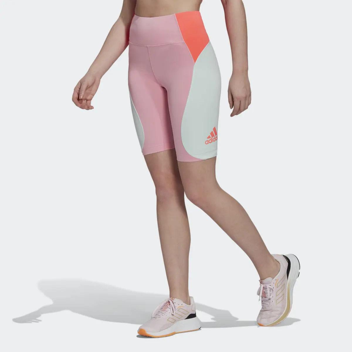 Adidas Designed to Move Colorblock Short Sport Tights. 1