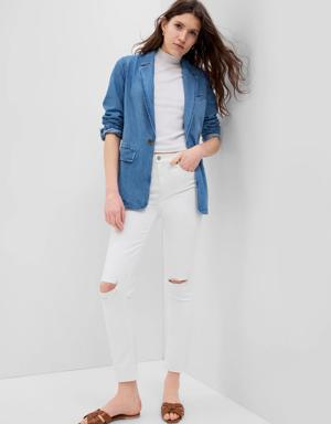 Mid Rise Vintage Slim Jeans white