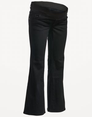 Old Navy Maternity Front Low-Panel Black-Wash Flare Jeans black