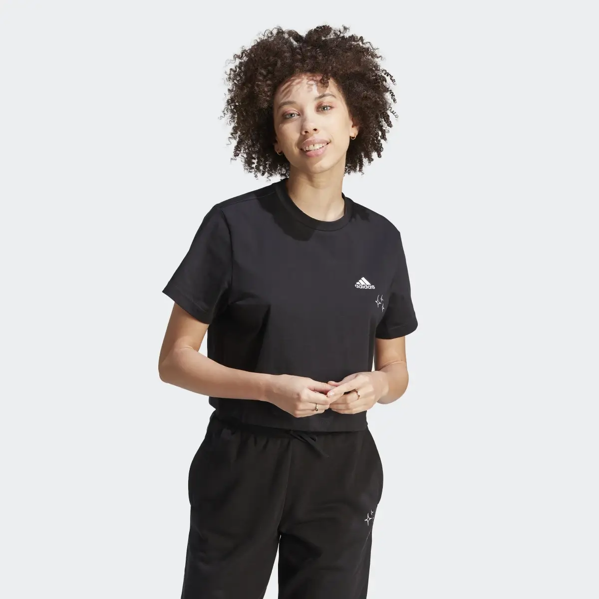 Adidas Scribble Embroidery Crop T-Shirt. 2