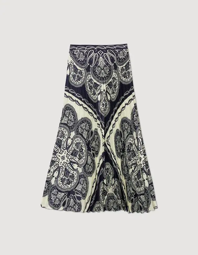 Sandro Floaty bandana-print maxi skirt. 2