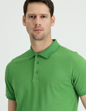 Polo Yaka Regular Fit Nakışlı Tişört