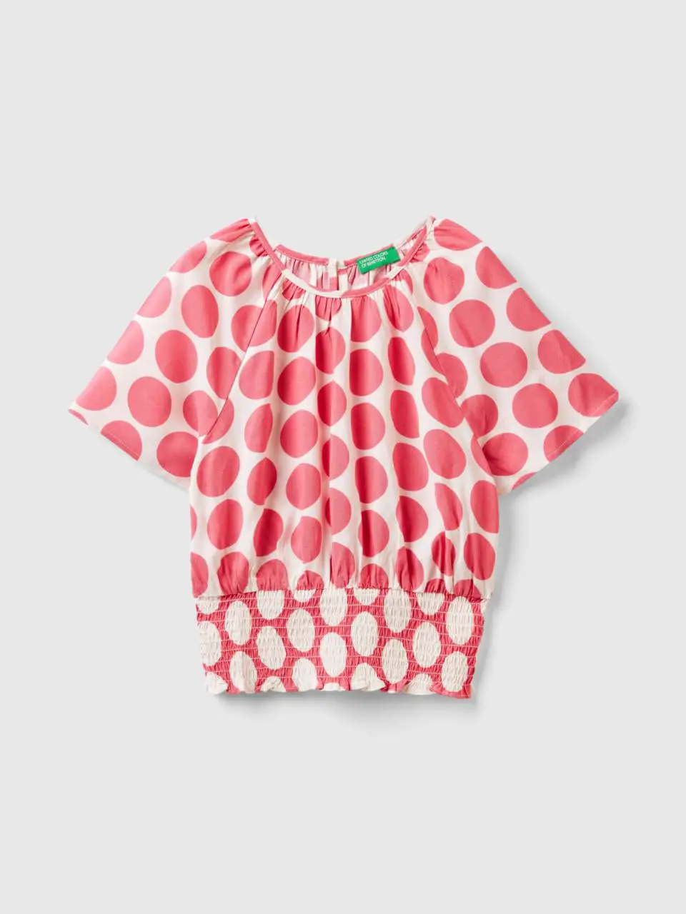 Benetton flowy polka dot blouse. 1