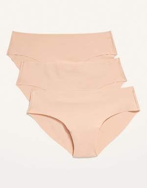 Old Navy Soft-Knit No-Show Hipster Underwear 3-Pack beige