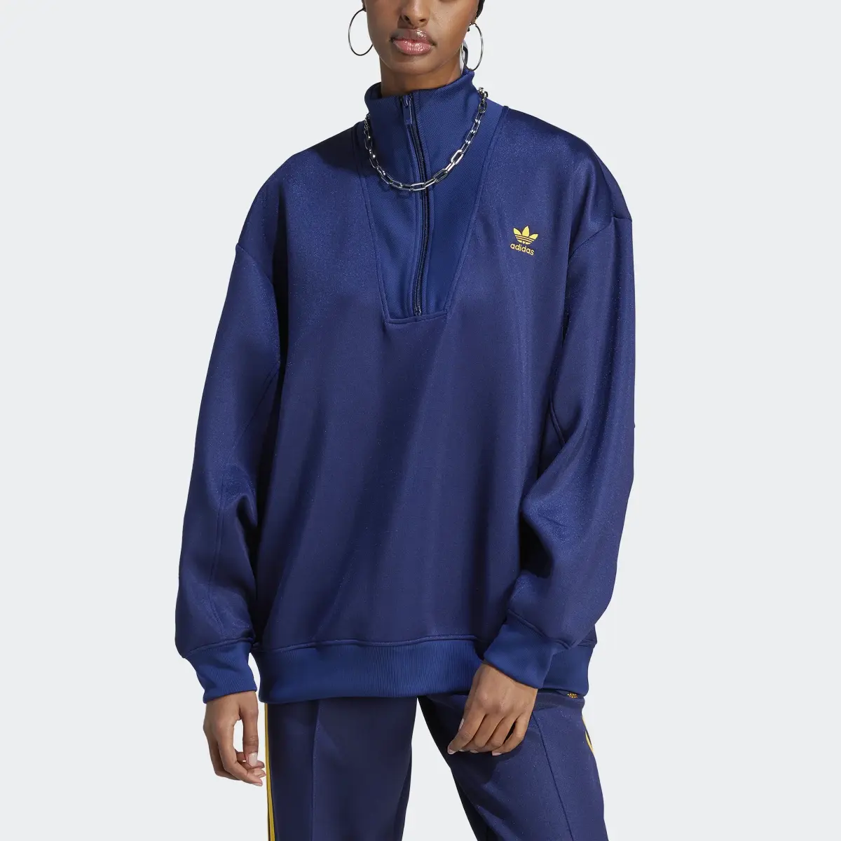 Adidas Adicolor Classics Oversized Half-Zip Sweatshirt. 1