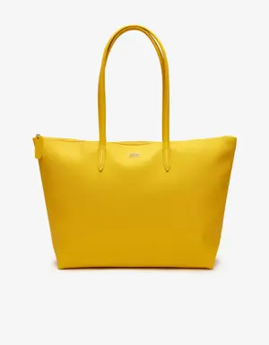 Lacoste Shopping bag con zip L.12.12 Concept tinta unita