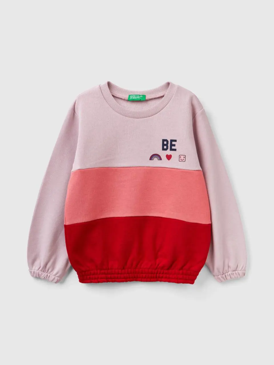 Benetton oversized color block sweatshirt. 1