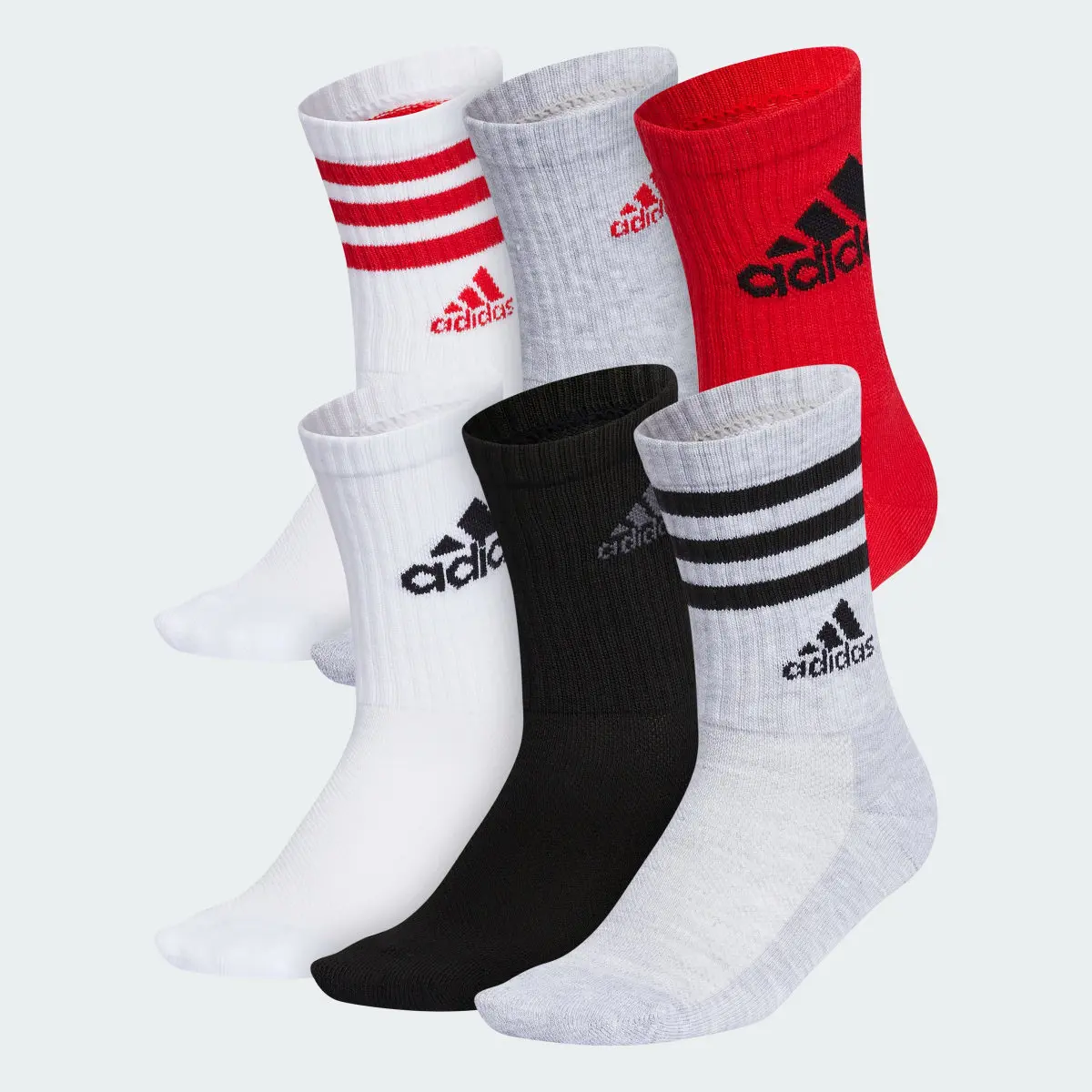 Adidas Cushioned Mixed Crew Socks 6 Pairs. 2