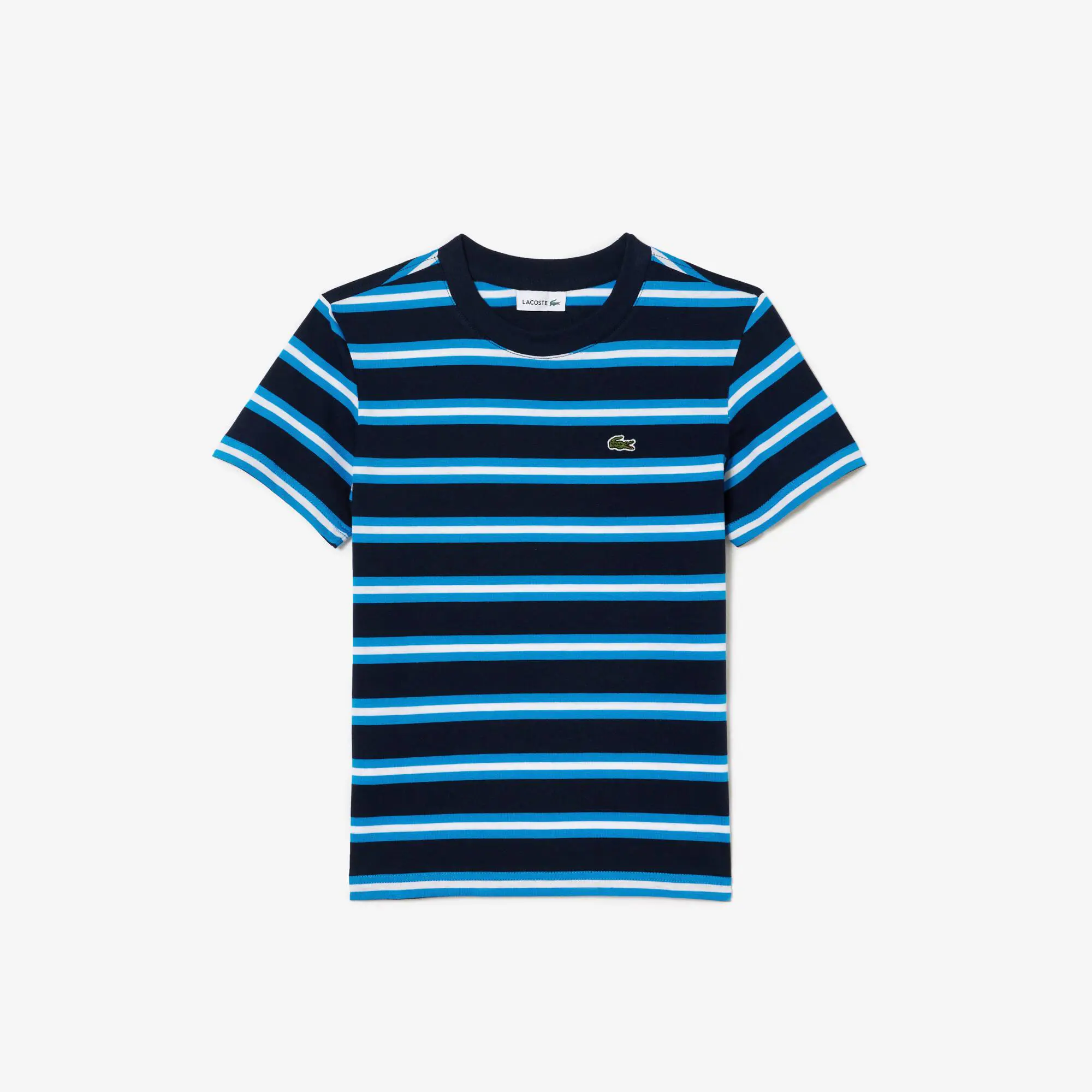 Lacoste Kids’ Lacoste Stripe Print Cotton Jersey T-shirt. 1